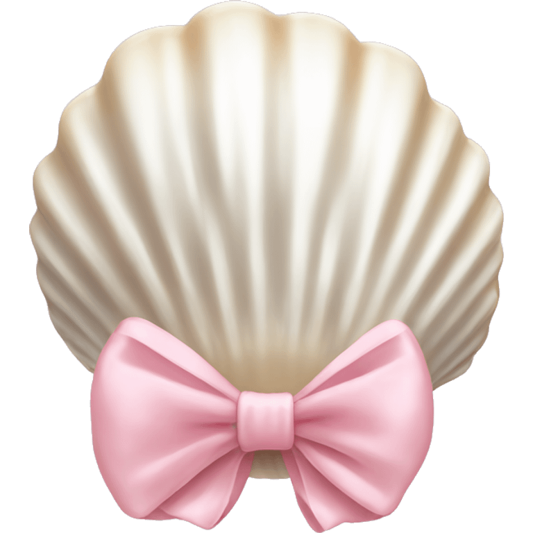 Pearl shell and light pink bow emoji