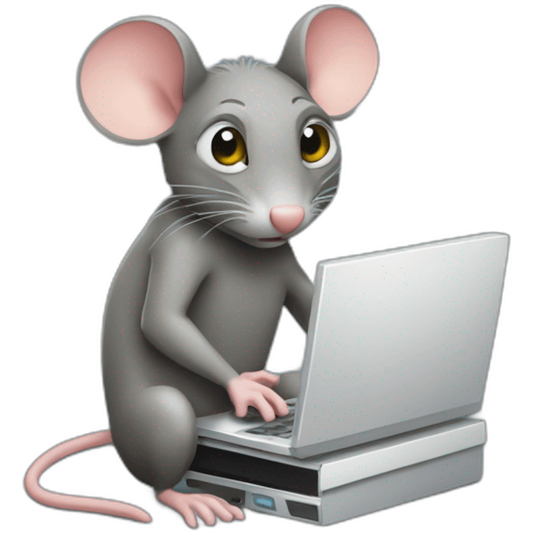 sewer rat hugging a computer harddrive emoji