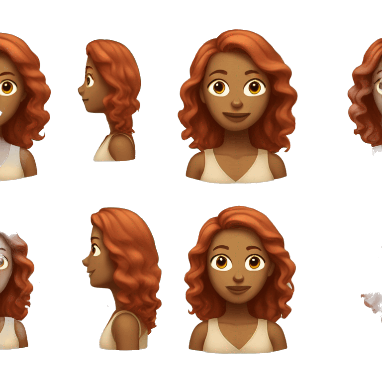 Tan woman red hair emoji