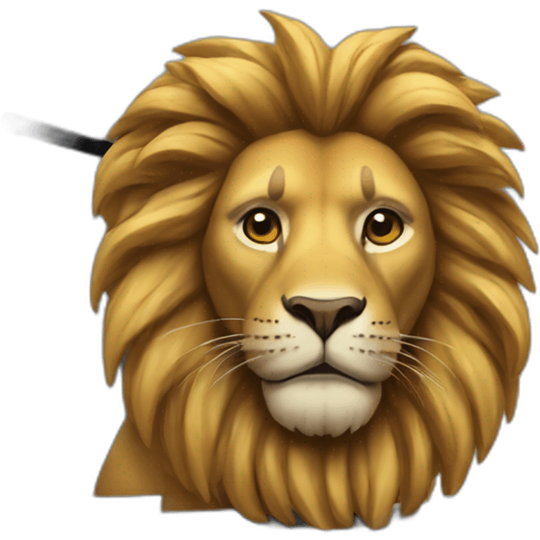 León con macbook emoji