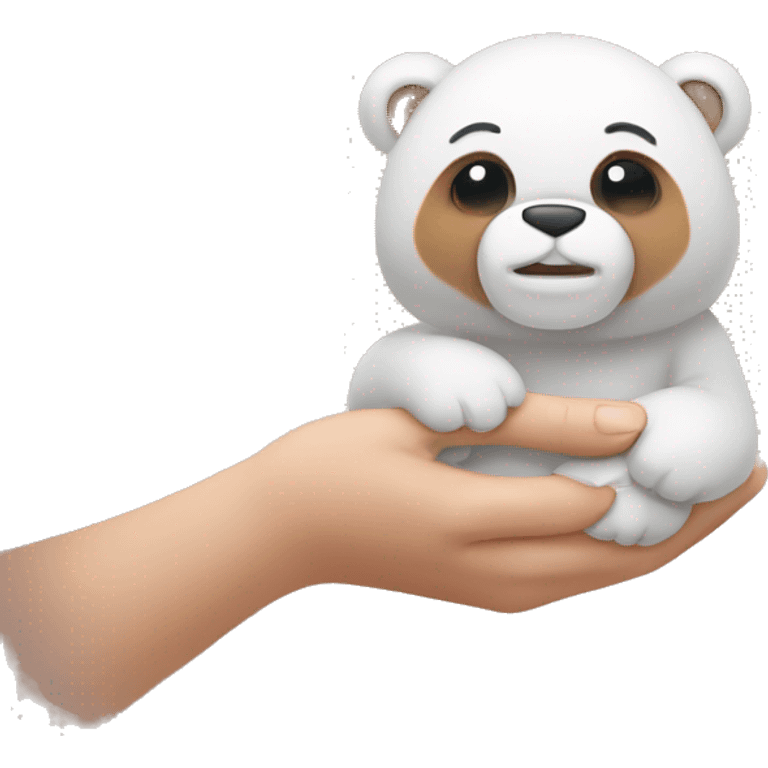 Oso bebe con lana en la mano  emoji