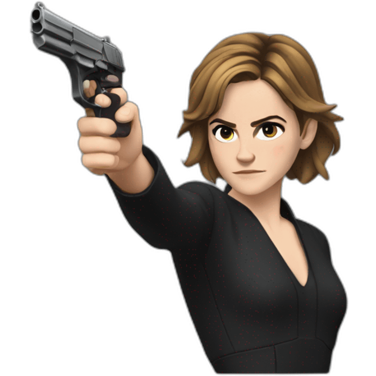 Emma Watson use a pistol emoji