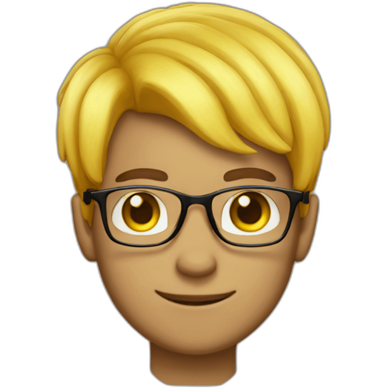 mashroomhair boy with glasses yellow emoji