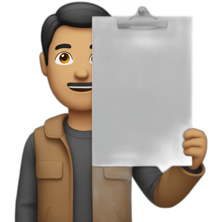 Man holding notice board  emoji