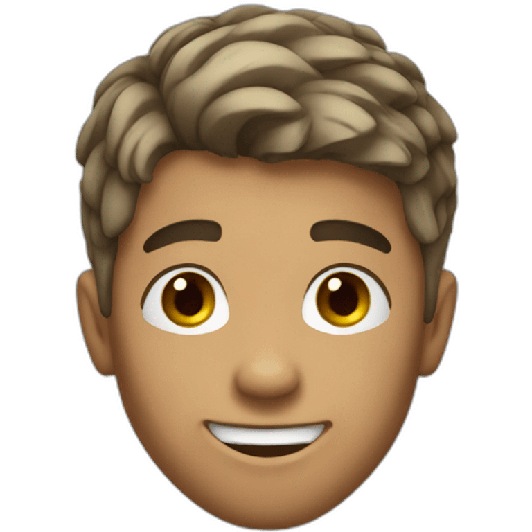 young man with short hair goofy soccer player emoji