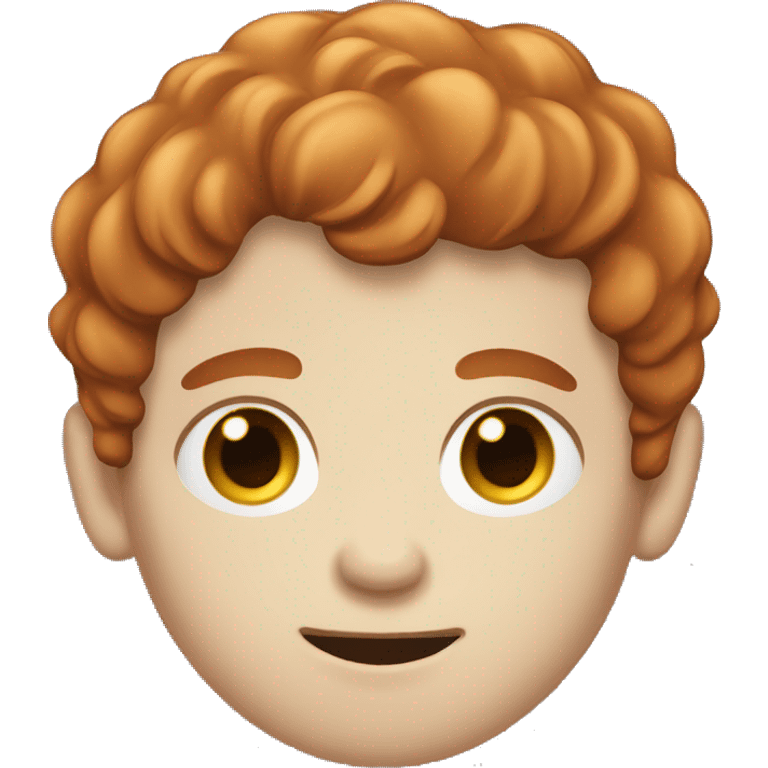 Heavily frecked pale skin brown/redhaired boy emoji