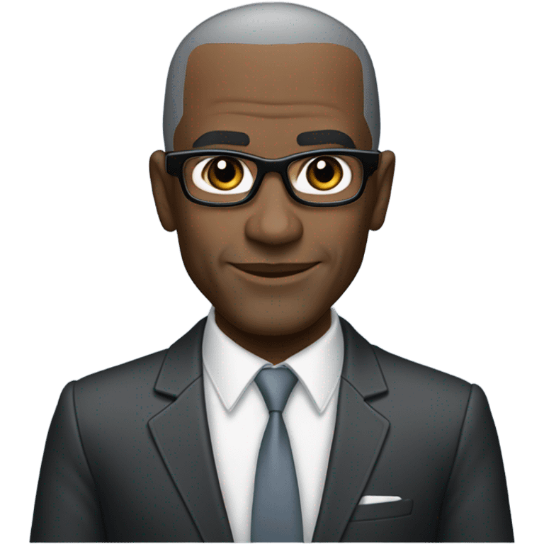 deon sanders with suit and glasses and buzz cut and small eyes over 50 shadow small beard emoji