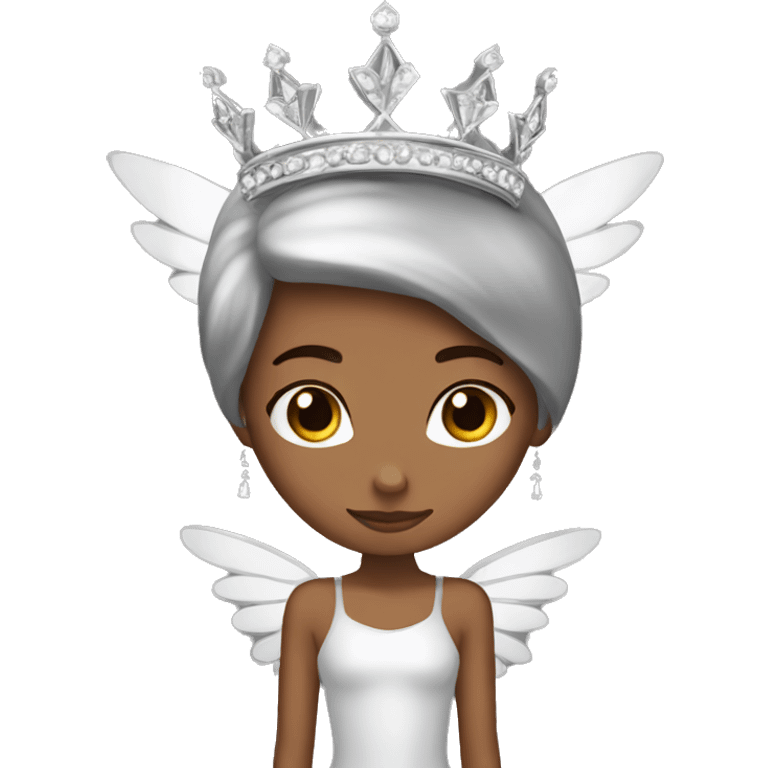  brown ballerina silver wings silver princess crown emoji