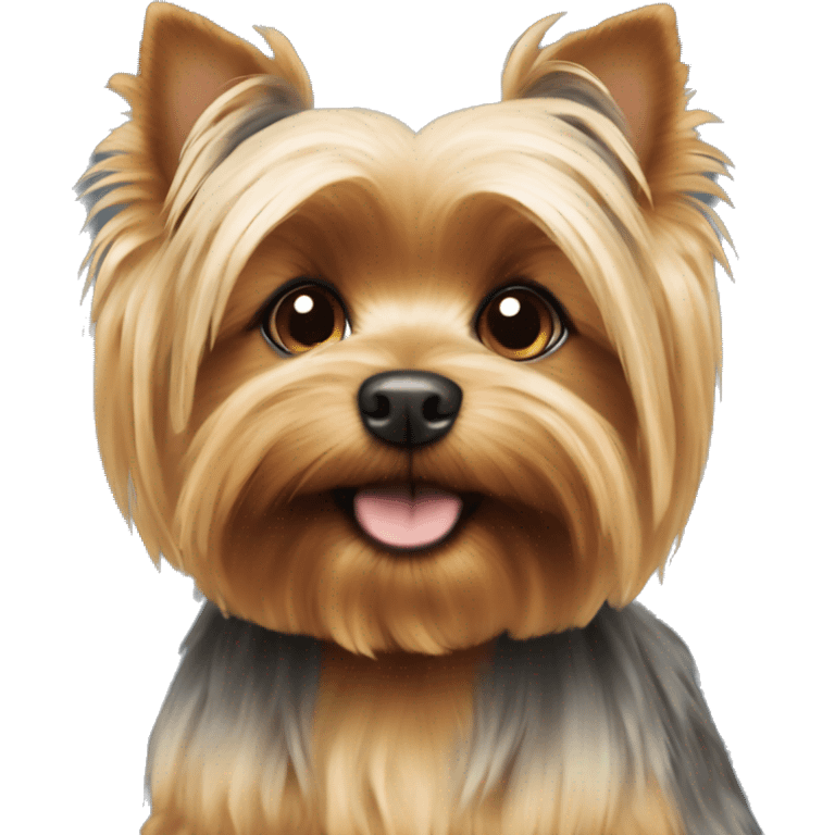 Fluffy Yorkie dog  emoji