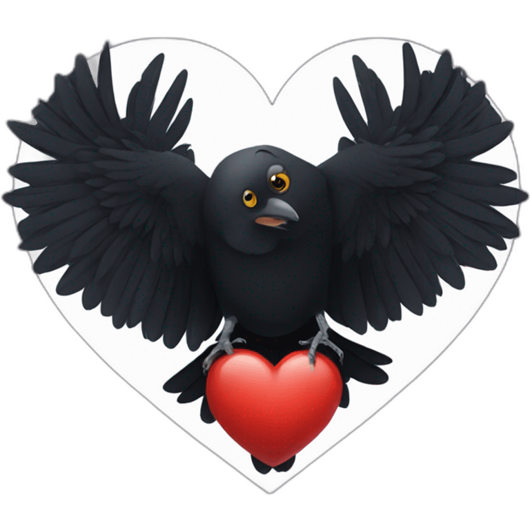 Crow in a heart emoji