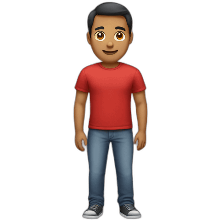 Picture of a full body of a male in a red shirt emoji