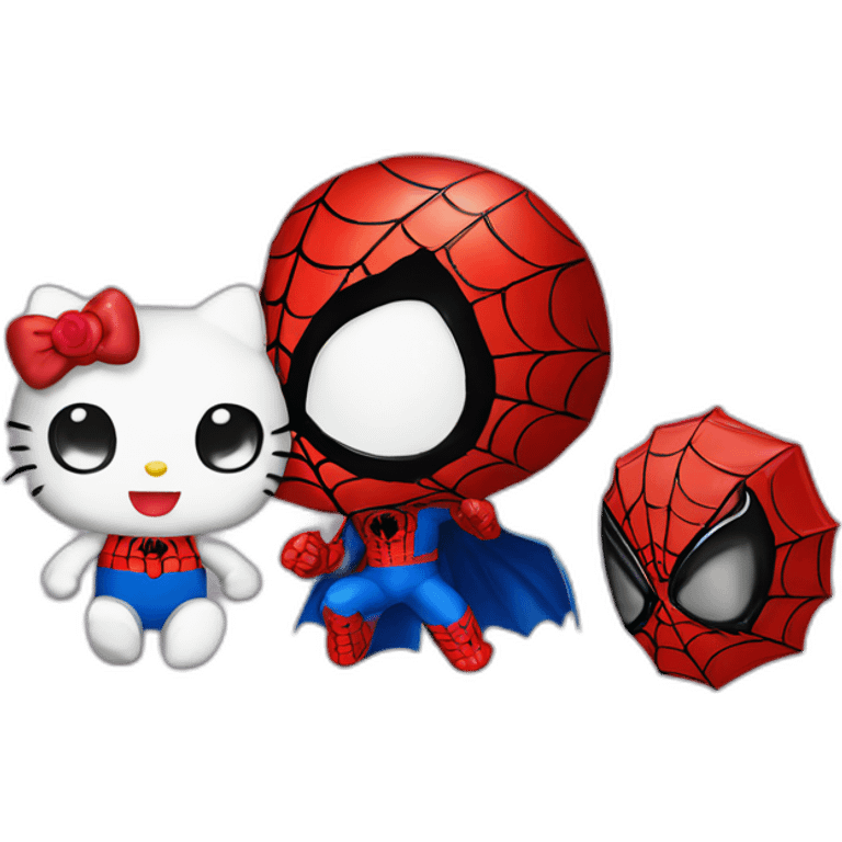 Hello kitty and spiderman  emoji