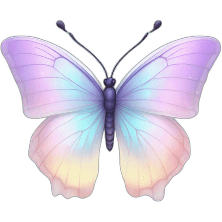 Pastel white iridescent nebula butterfly emoji