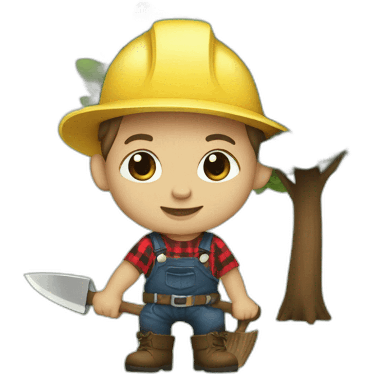 lumberjack baby cutting down trees emoji