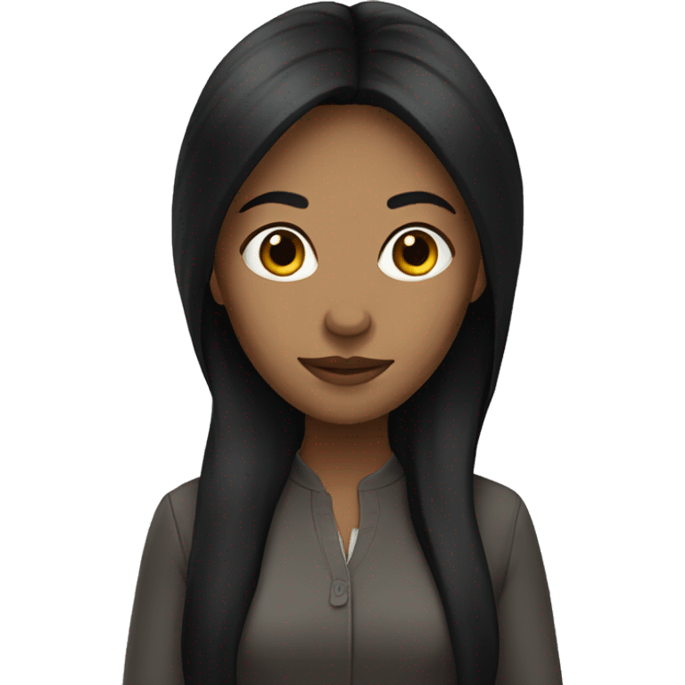 Woman with dark long hair emoji