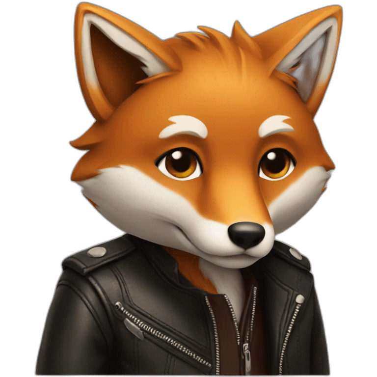 fox with a leather jacket emoji