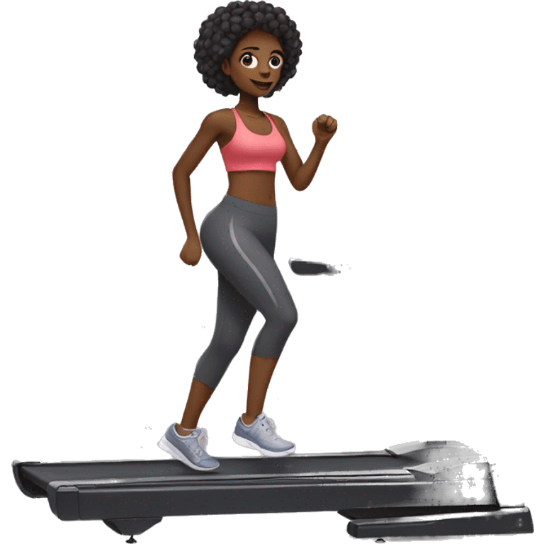 Black girl on treadmill  emoji