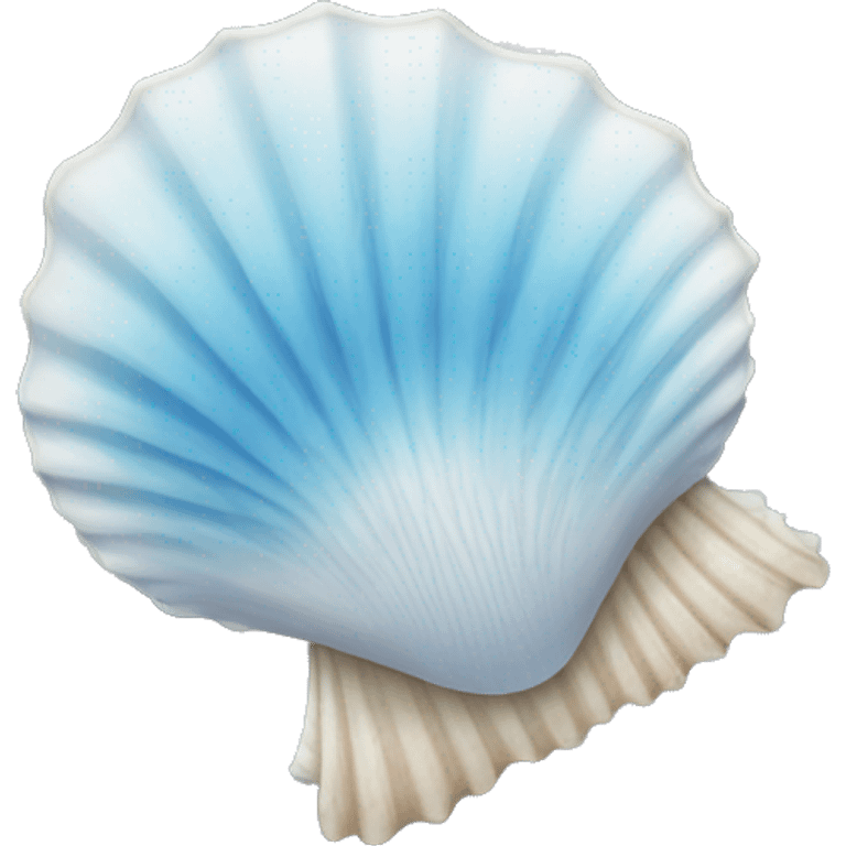  one blue and white scallop seashell emoji