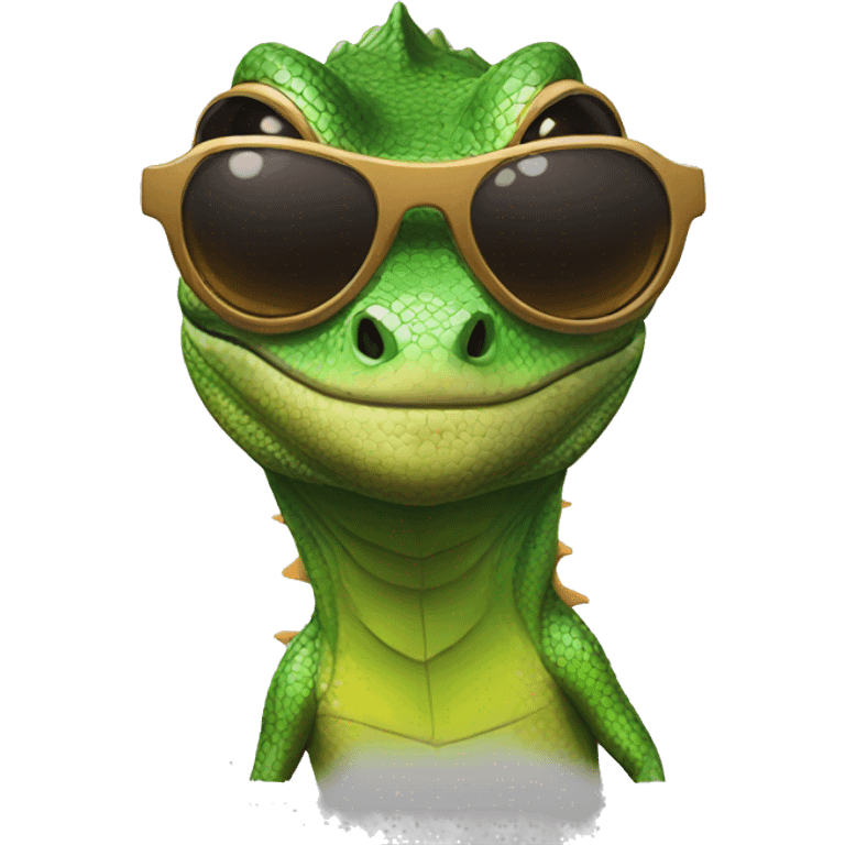 lizard head with sunglasses emoji