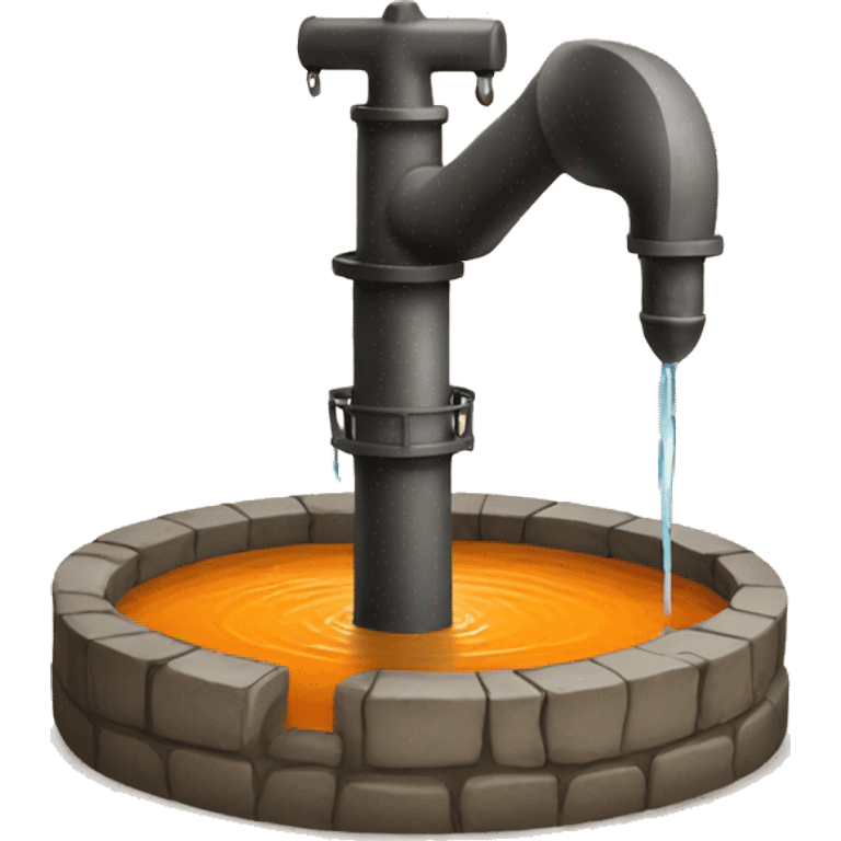 a water well that is orange because it is a bitcoin well. emoji