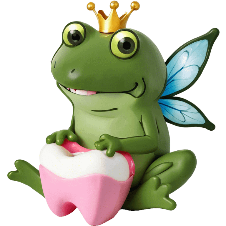 Fairy sitting on a tooth emoji