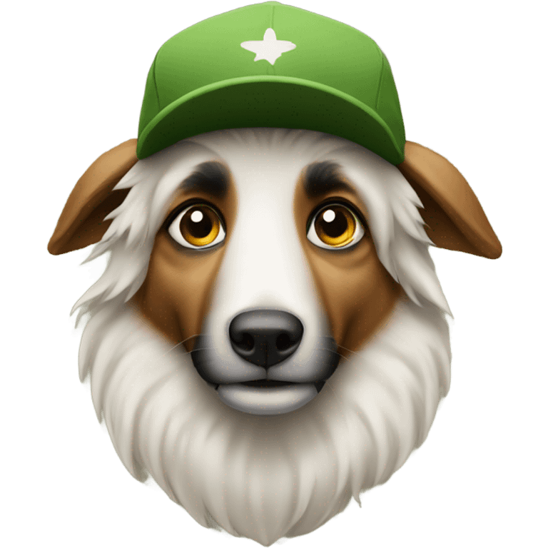 Aussie sheperd wearing a cap emoji