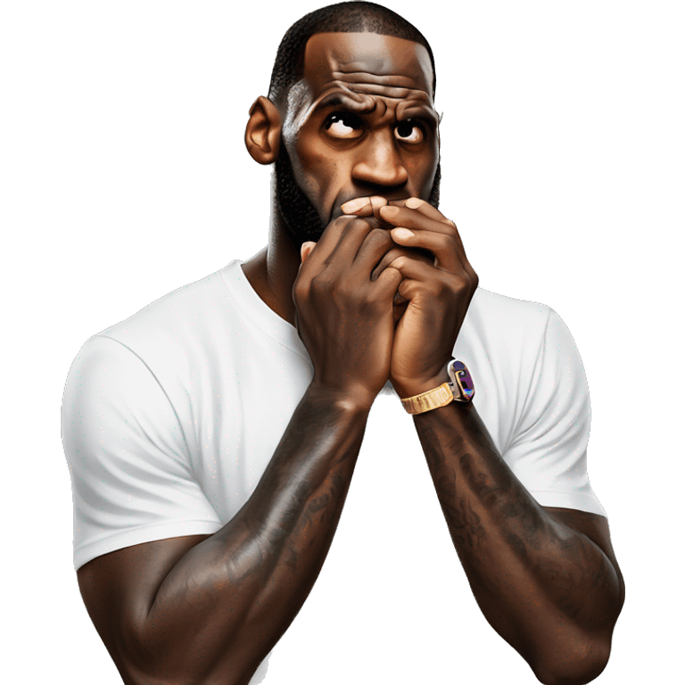 lebron biting his nails in nervousness emoji