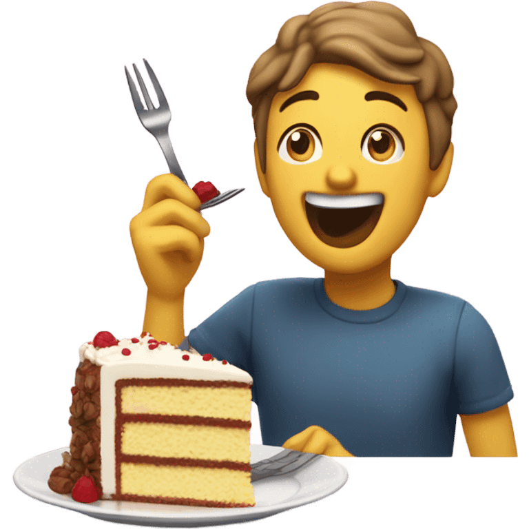 eating yum cake  emoji