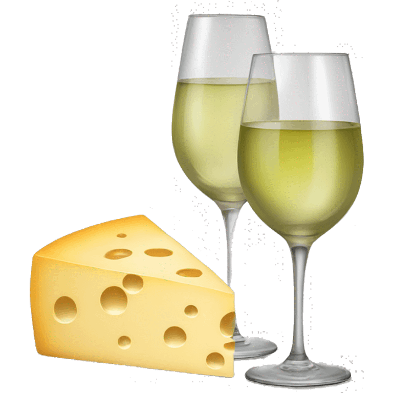 White wine, cheese, grapes emoji