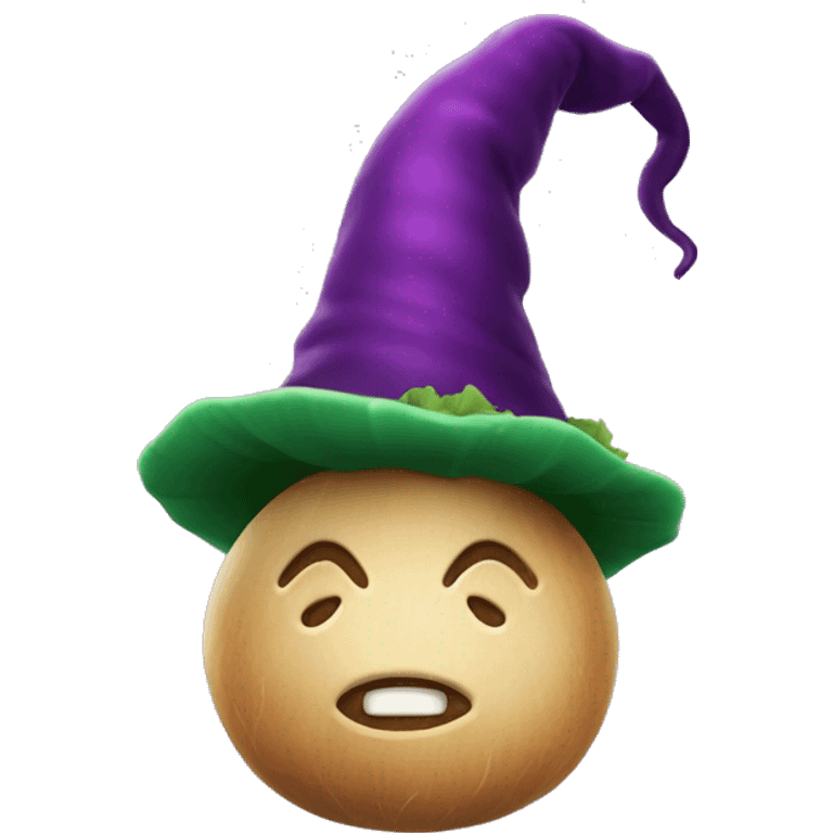 a turnip wearing a wizards hat emoji