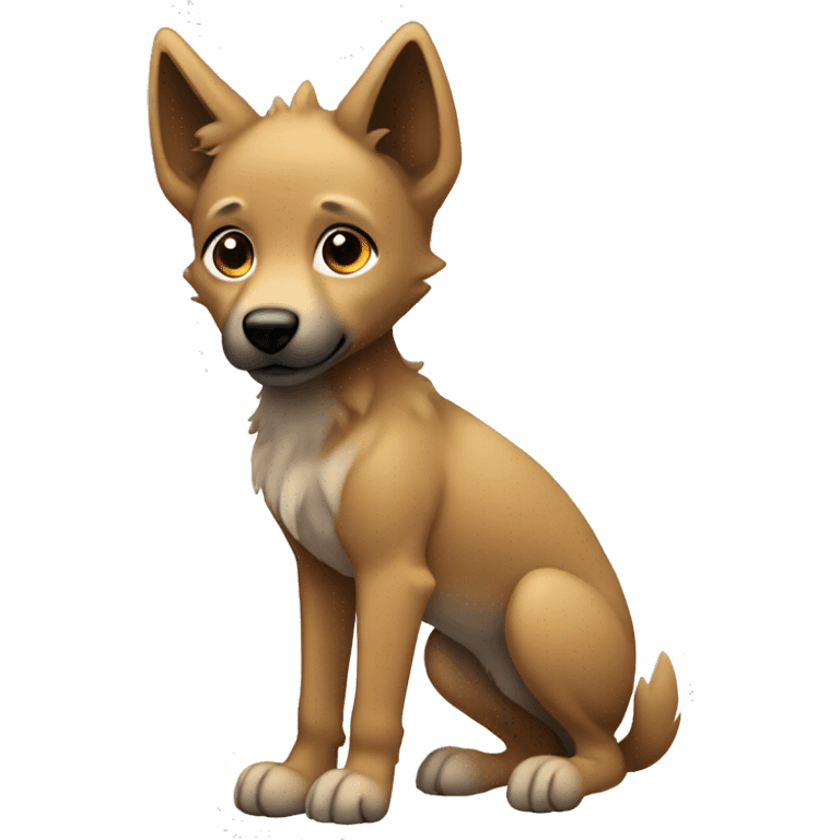 4 legs a light brown puppy-like wolf with black ears emoji