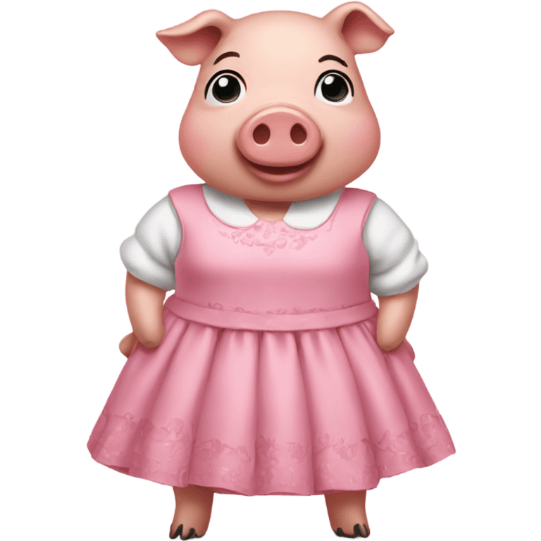 Pig with a dress emoji