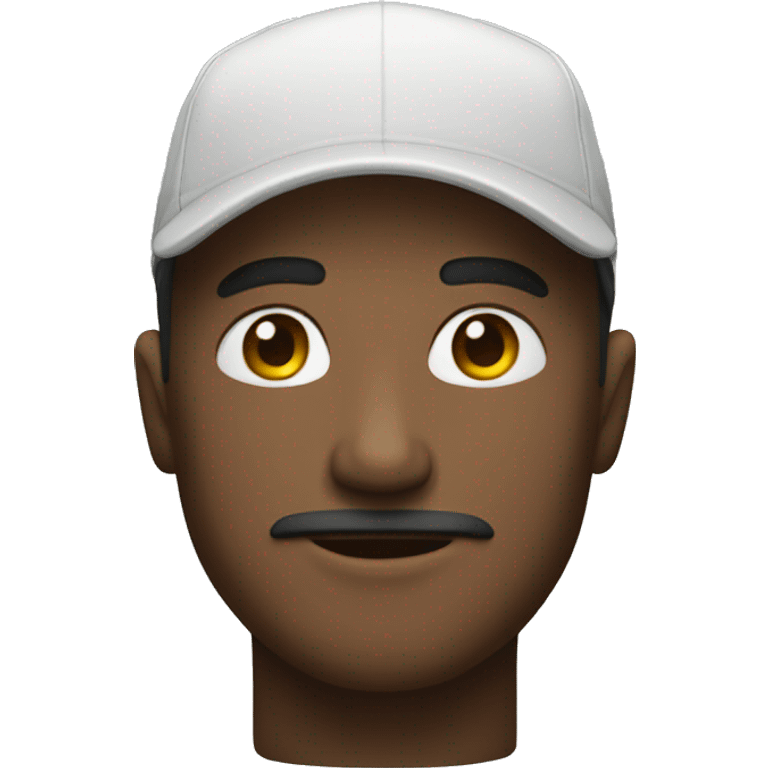 man with cap and with aipord emoji