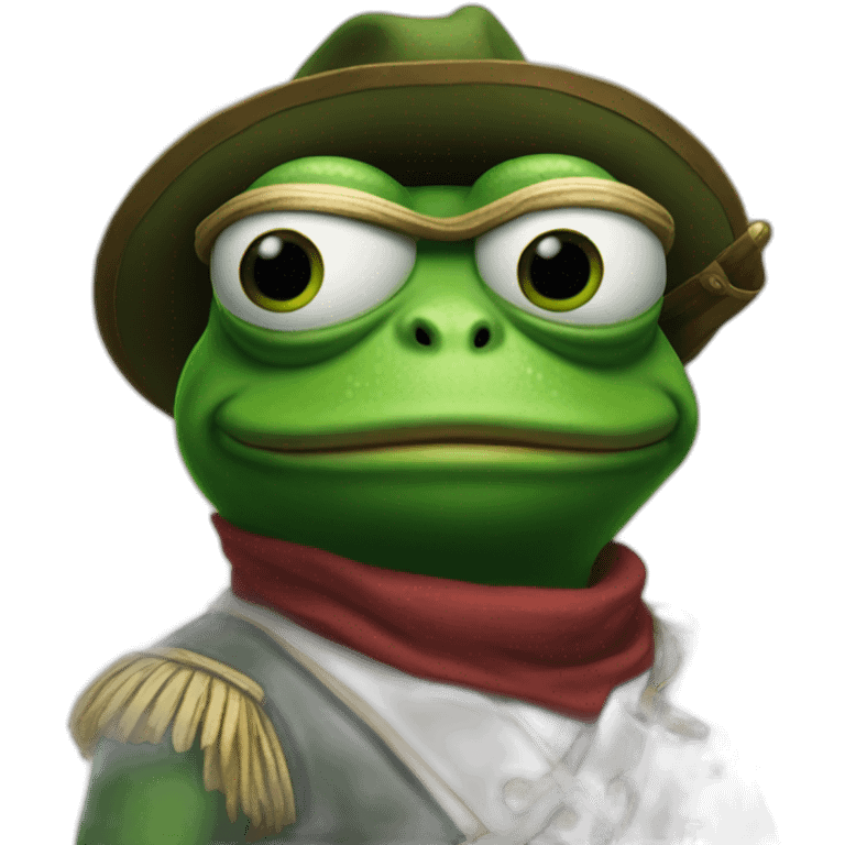 Pepe the frog with musket and eye patch emoji