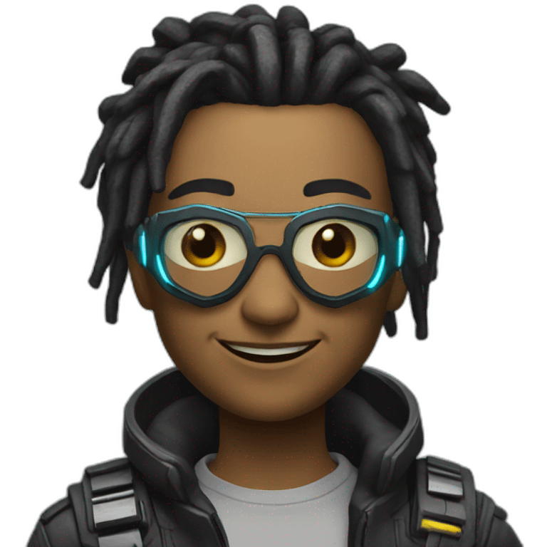 Happy cyberpunk emoji