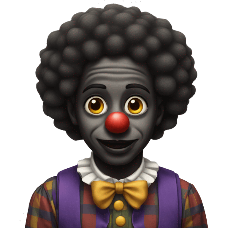 Black clown, just the face emoji