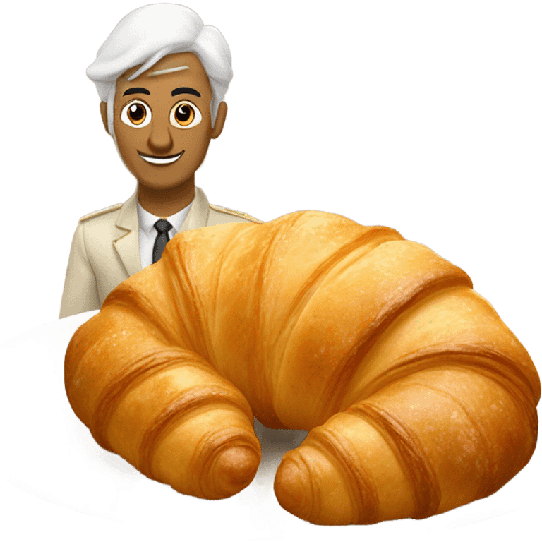 Un croissant y un moño emoji