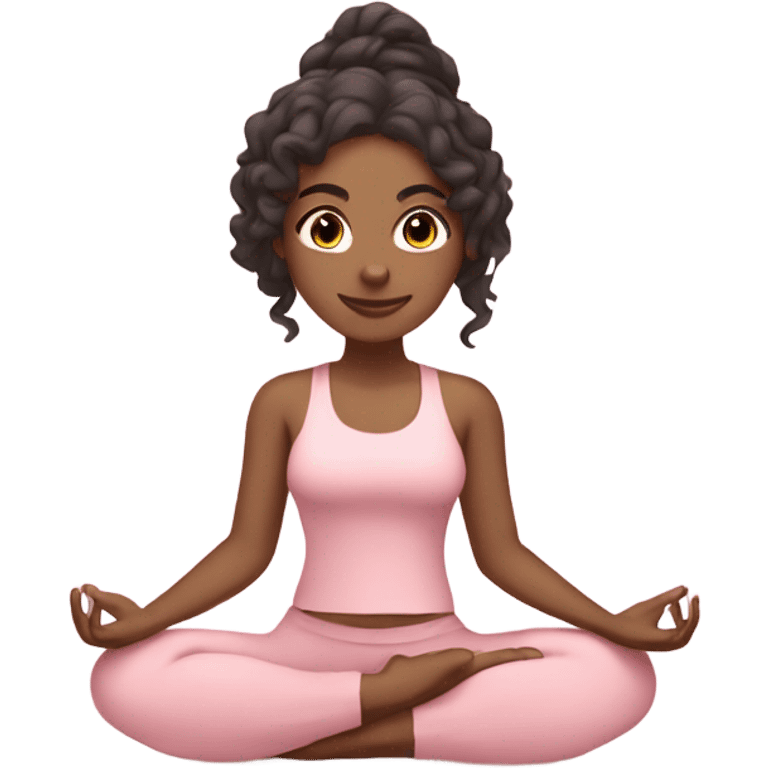 Latina yoga girl light pink clothes  emoji