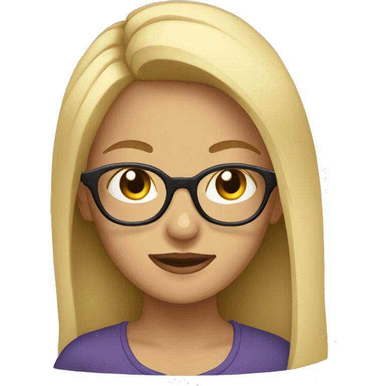 blonde girl with glasses emoji