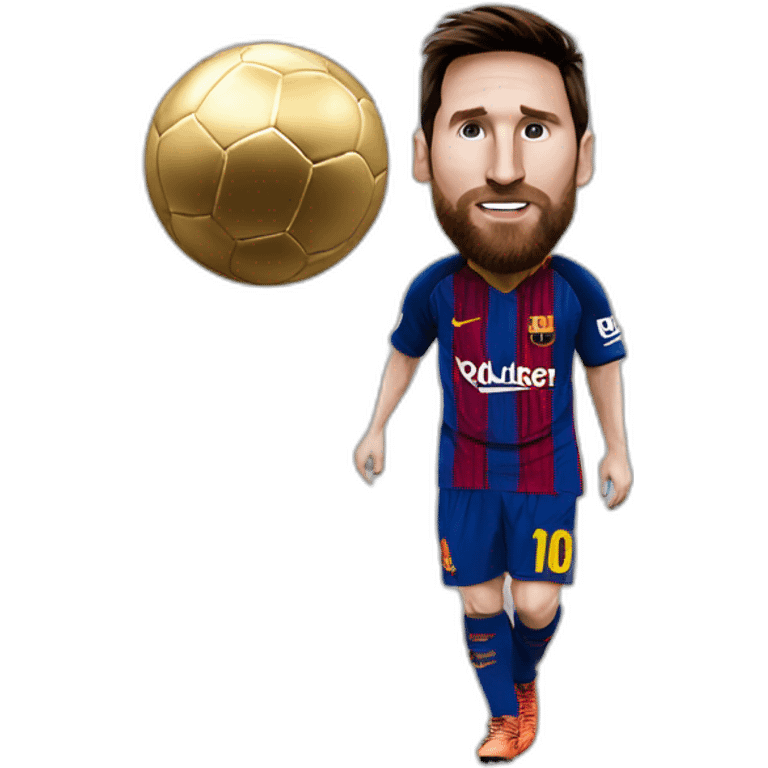 Messi with the Ballon d'Or emoji