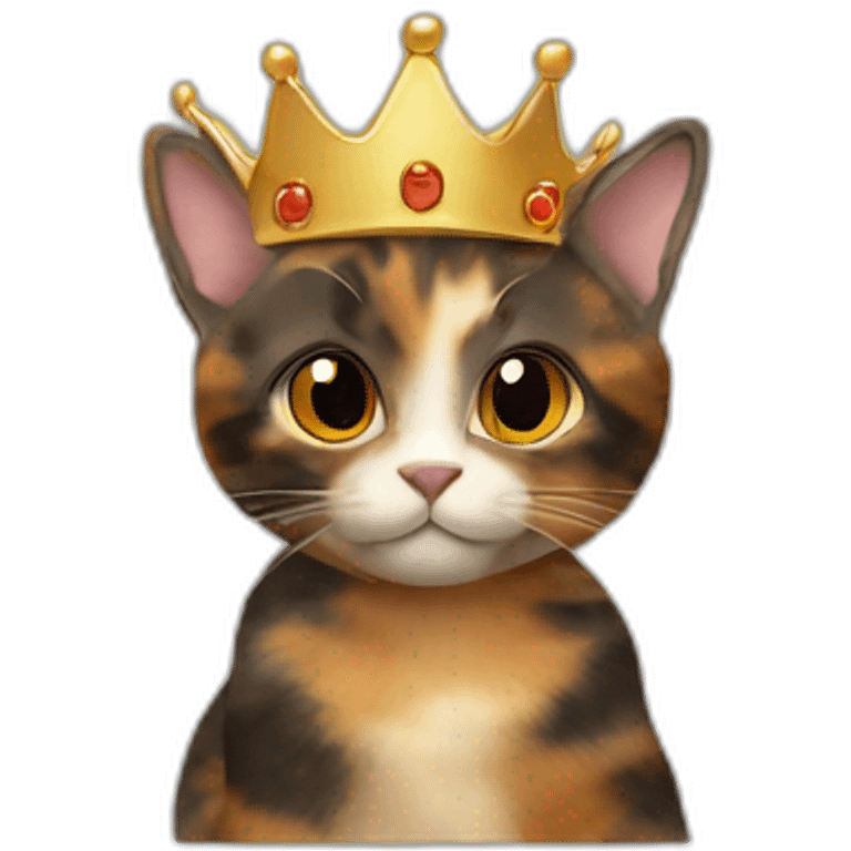 Cat tortoiseshell crown emoji