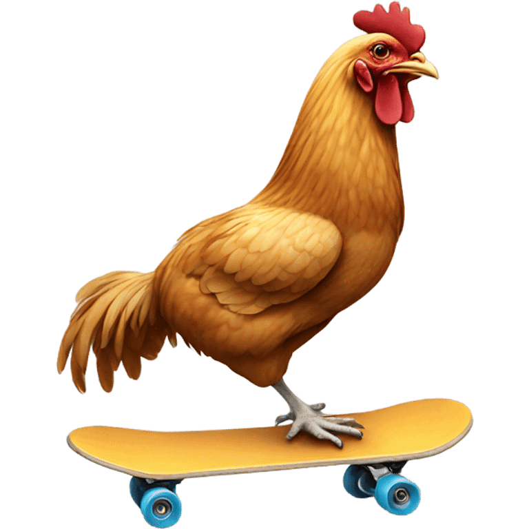 Chicken skateboarding emoji