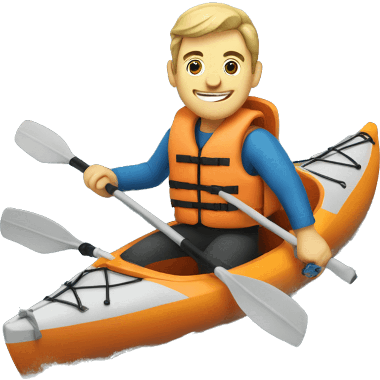 caucasian man wearing a kayaking lifejacket and giving a thumbs up emoji