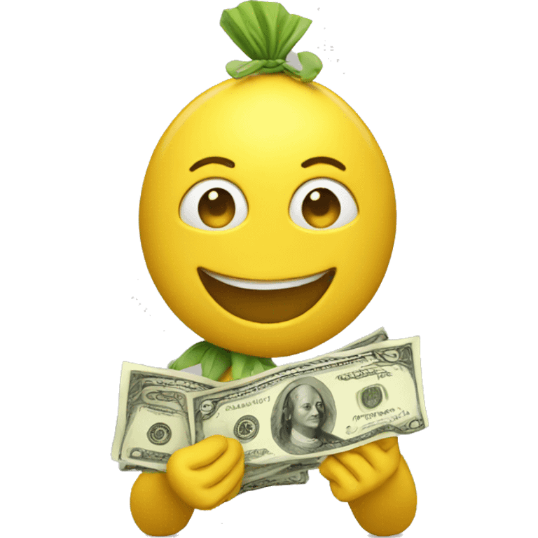 a yellow guy giving money emoji