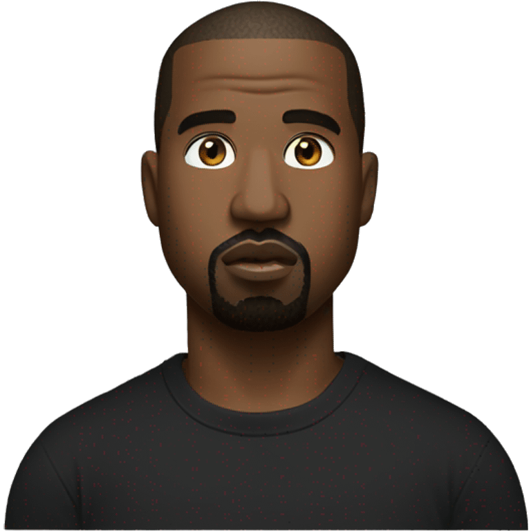 seriuos kanye west in black t-shirt emoji