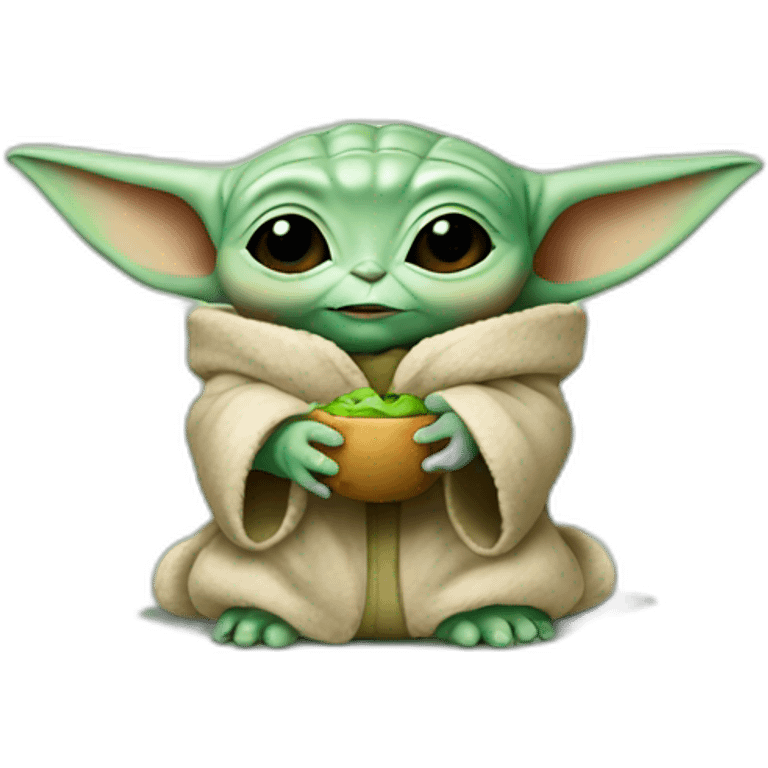 baby yoda shows sweet emoji