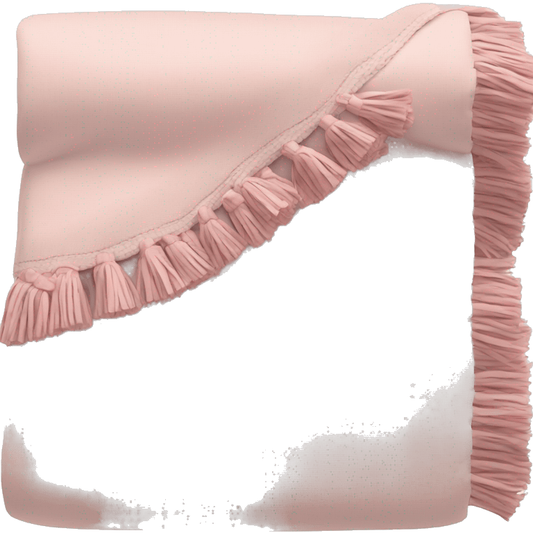 Light pink blanket with tassels, folded  emoji