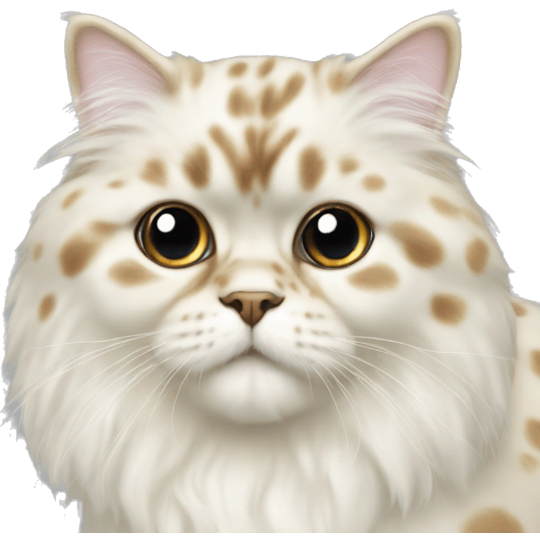 Cream and white spotted Persian emoji