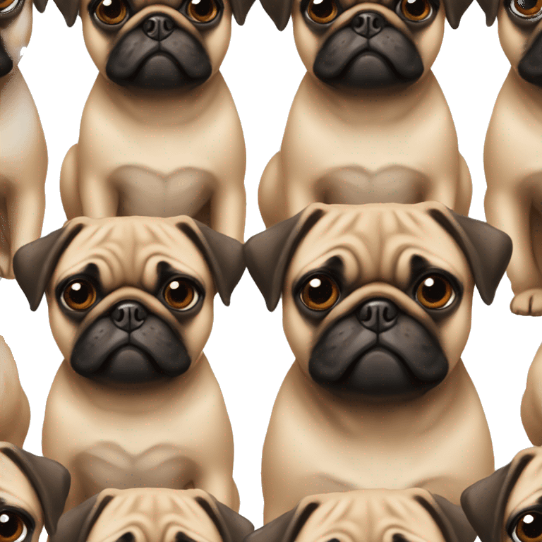 realistic brown and black pug emoji