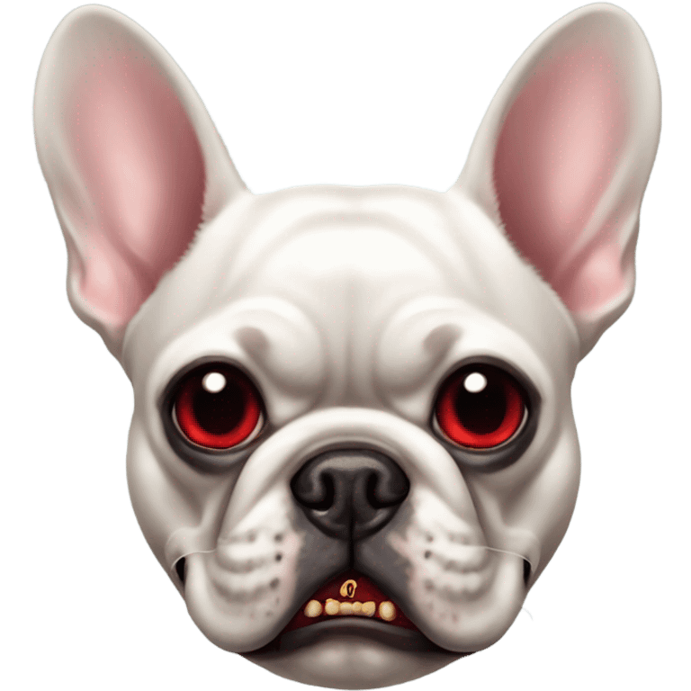 French Bulldog with Vampire Theeth emoji